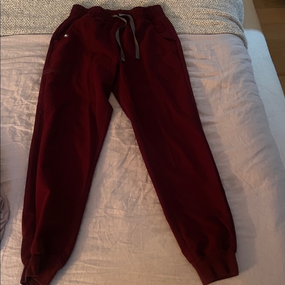 Figs Burgundy Jogger Pants